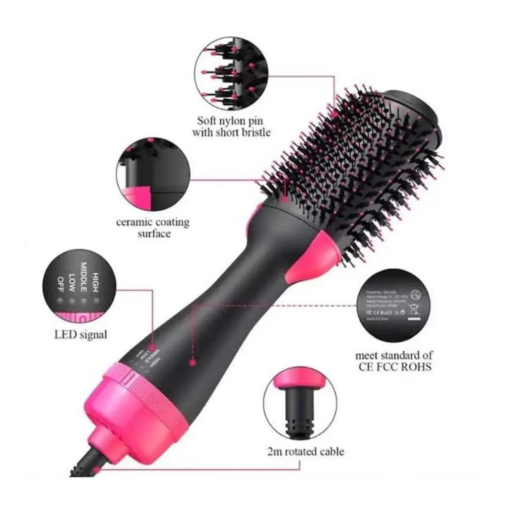 One Step Hairdryer And Styler Black Pink ABS