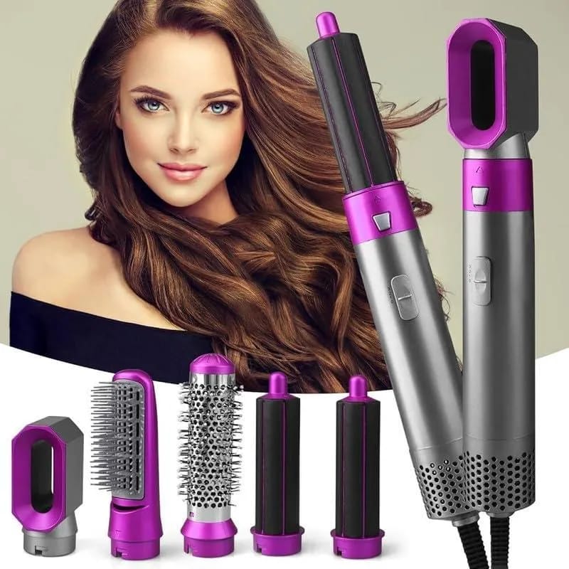 5 in 1 Hair dryer brush for curling, straighteneing & volume