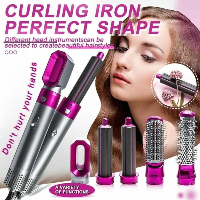 5 in 1 Hair dryer brush for curling, straighteneing & volume