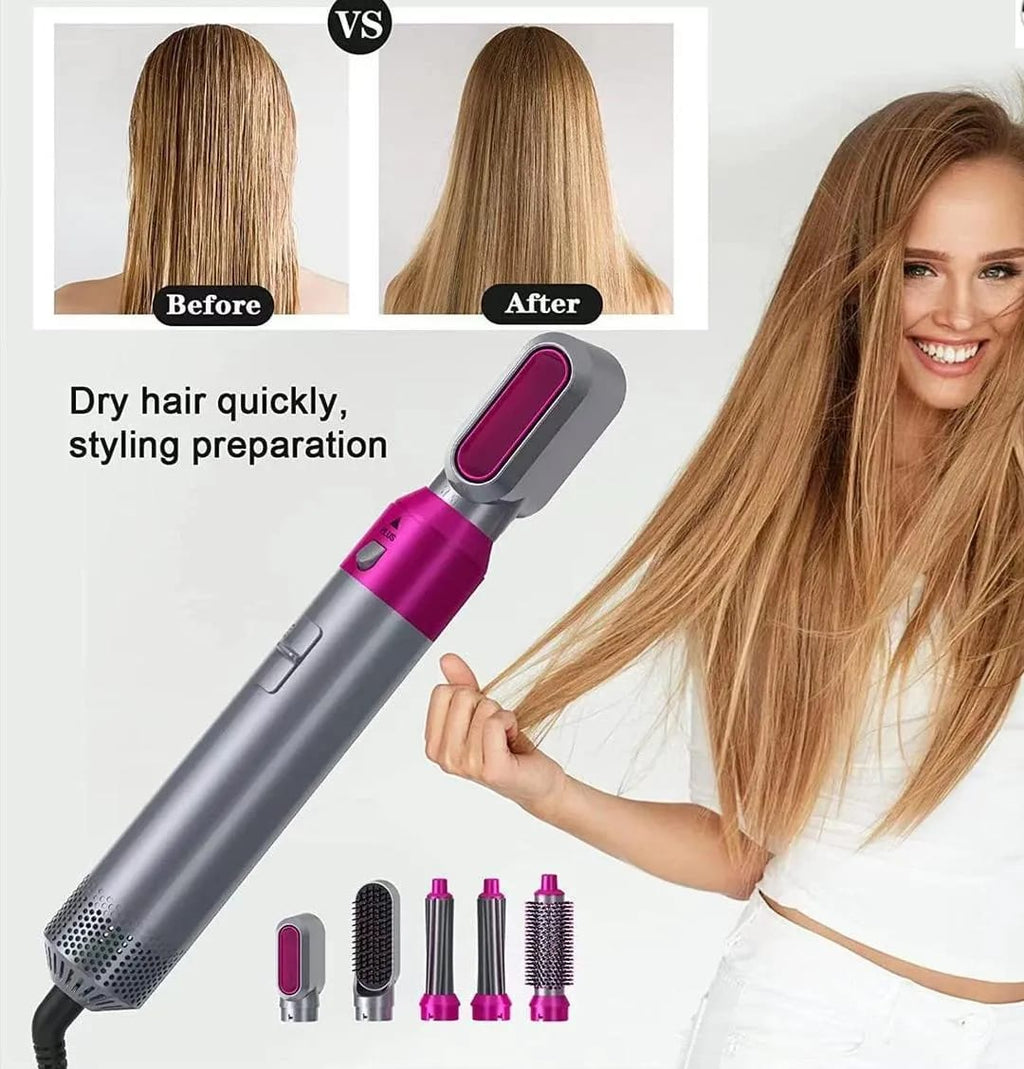 5 in 1 Hair dryer brush for curling, straighteneing & volume
