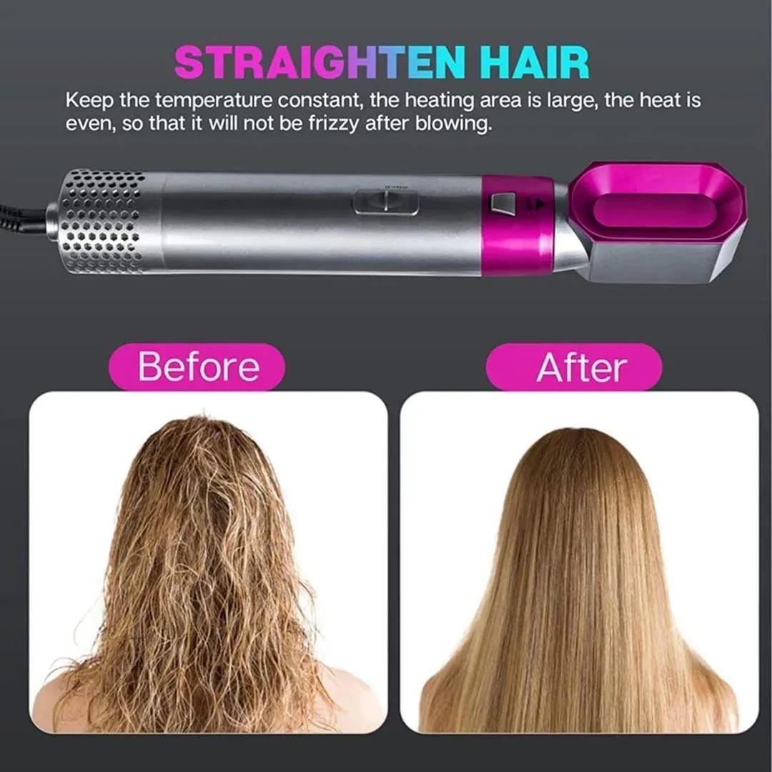 5 in 1 Hair dryer brush for curling, straighteneing & volume