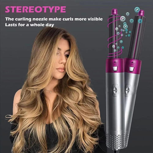 5 in 1 Hair dryer brush for curling, straighteneing & volume
