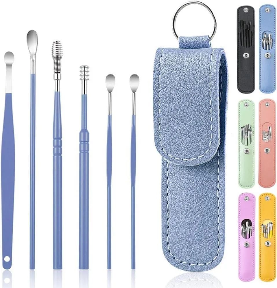 Ear Wax Cleaning Kit 6pcs Stainless steel Multicolor