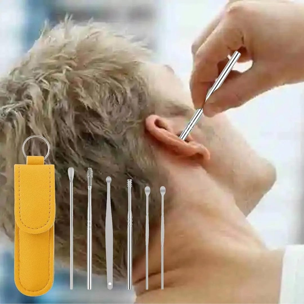 Ear Wax Cleaning Kit 6pcs Stainless steel Multicolor