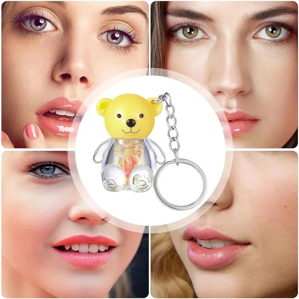 Teddy bear Lip Oil Set 6Pcs Glossy Pink