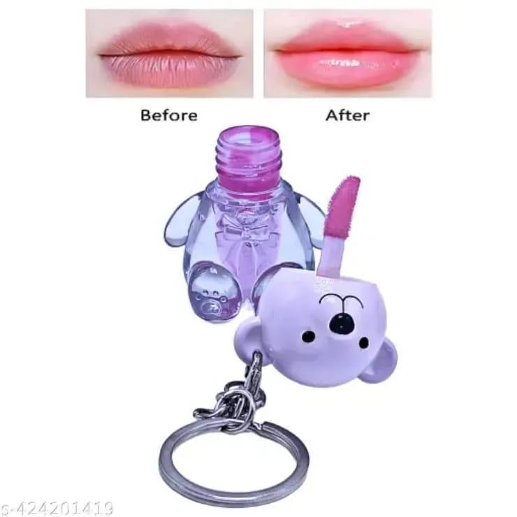 Teddy bear Lip Oil Set 6Pcs Glossy Pink