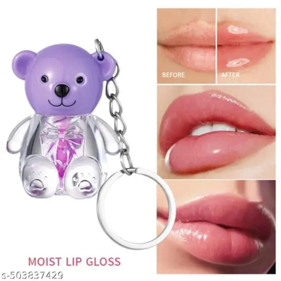 Teddy bear Lip Oil Set 6Pcs Glossy Pink